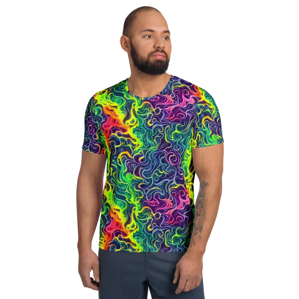 Psychedelic Undertow on Men's Athletic T-Shirt — Front