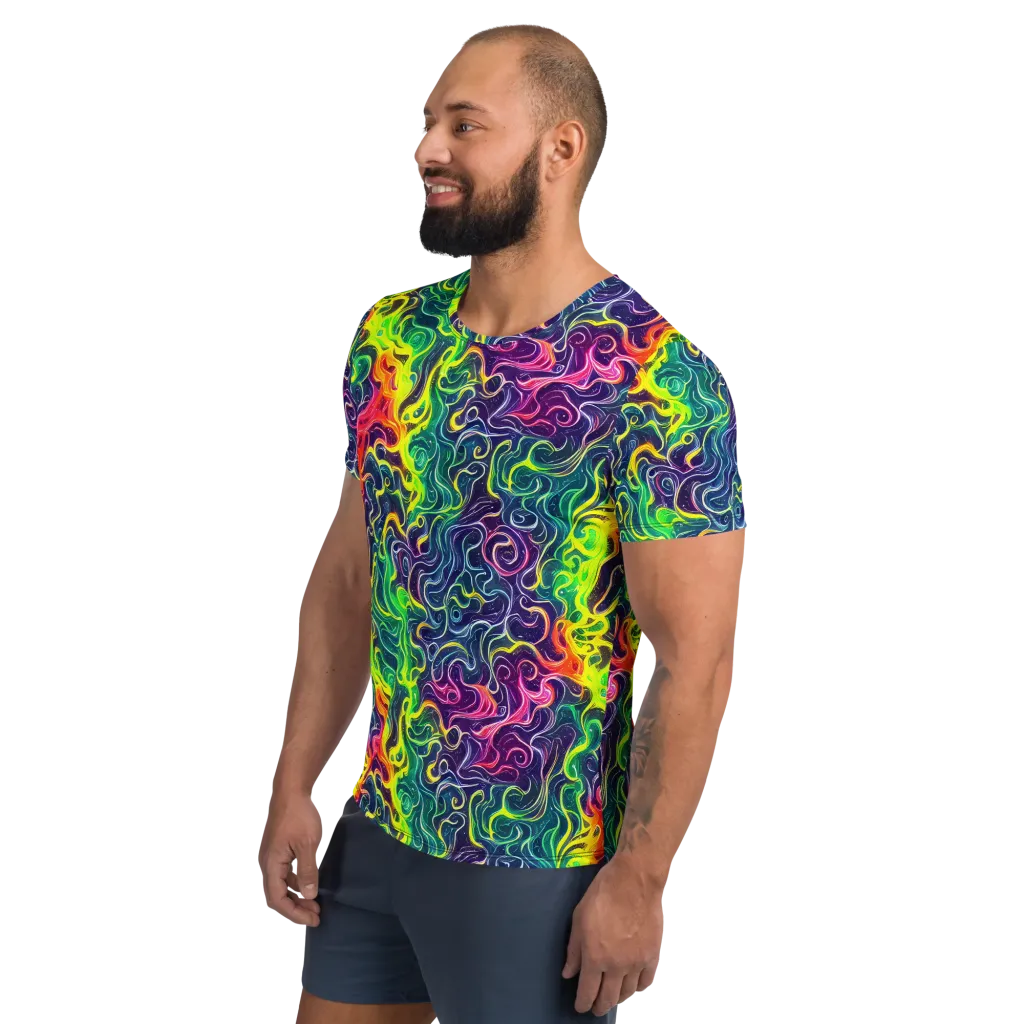 Psychedelic Undertow on Men's Athletic T-Shirt — Left