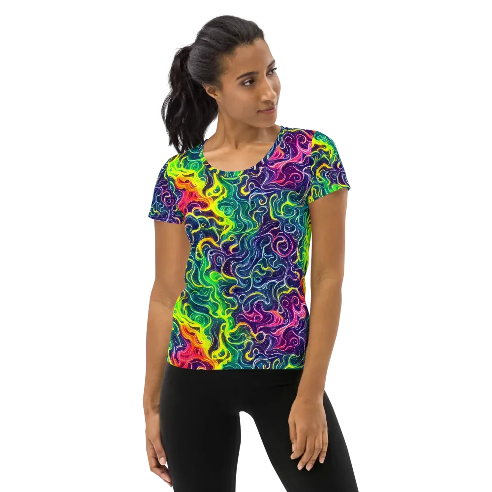 Psychedelic Undertow on Women's Athletic T-Shirt — Front