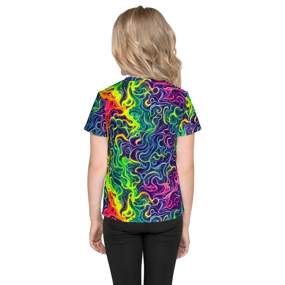 Psychedelic Undertow on Kids Crew Neck T-Shirt — Back