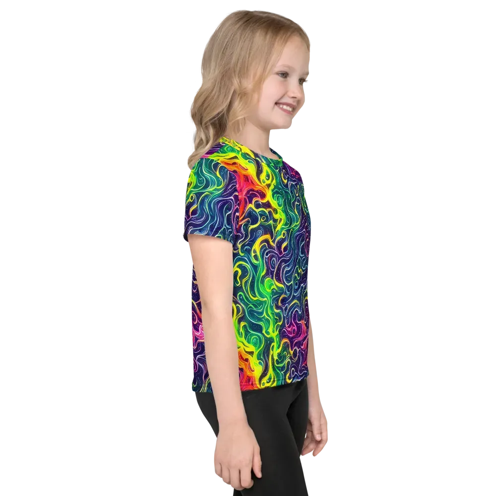 Psychedelic Undertow on Kids Crew Neck T-Shirt — Right