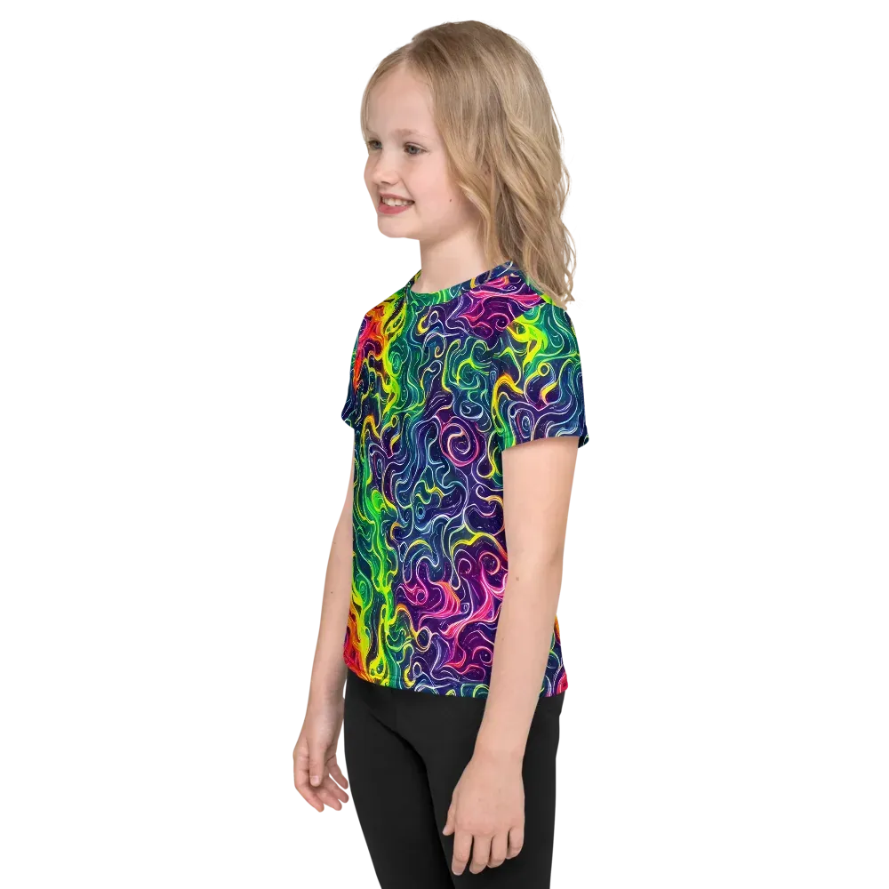 Psychedelic Undertow on Kids Crew Neck T-Shirt — Left