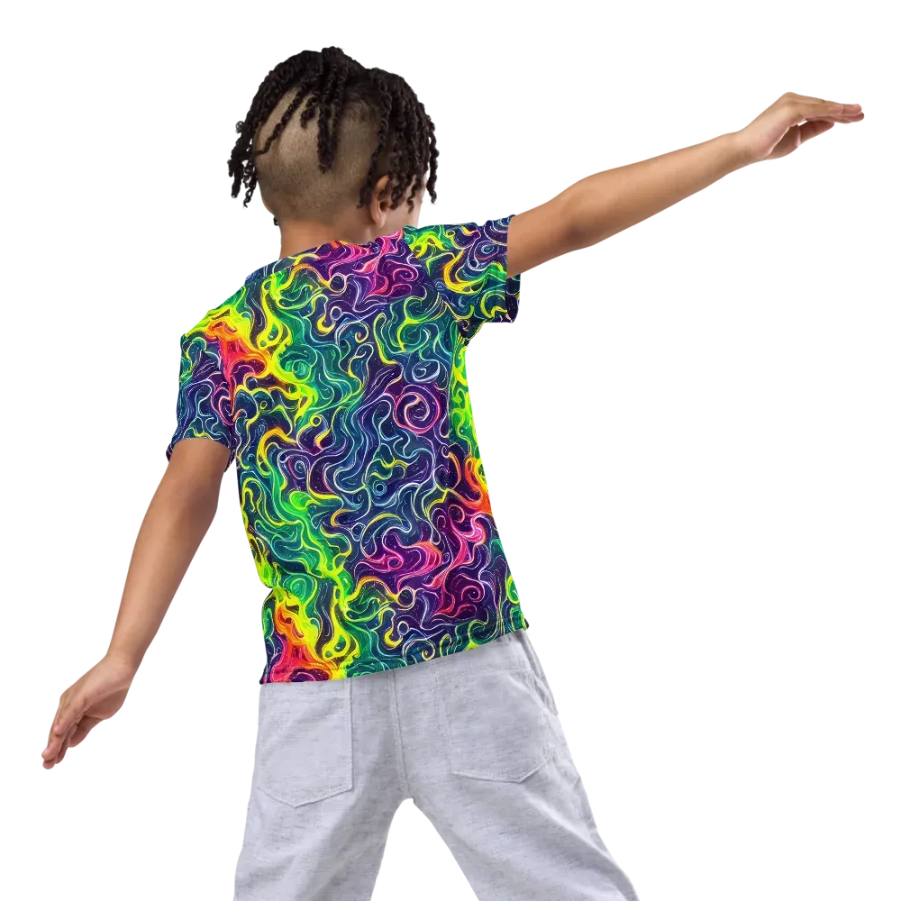 Psychedelic Undertow on Kids Crew Neck T-Shirt — Back