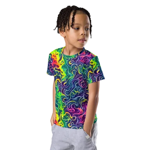Psychedelic Undertow on a Kids Crew Neck T-Shirt