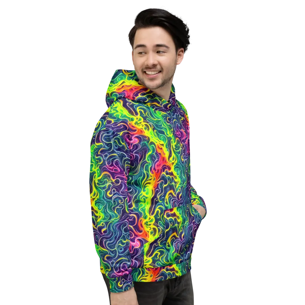 Psychedelic Undertow on Hoodie — Right