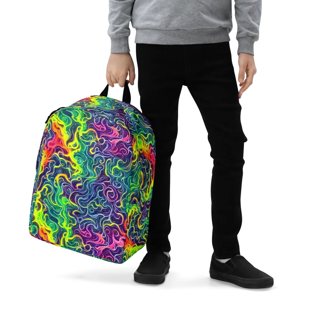 Psychedelic Undertow on Minimalist Backpack — Zoomed-in