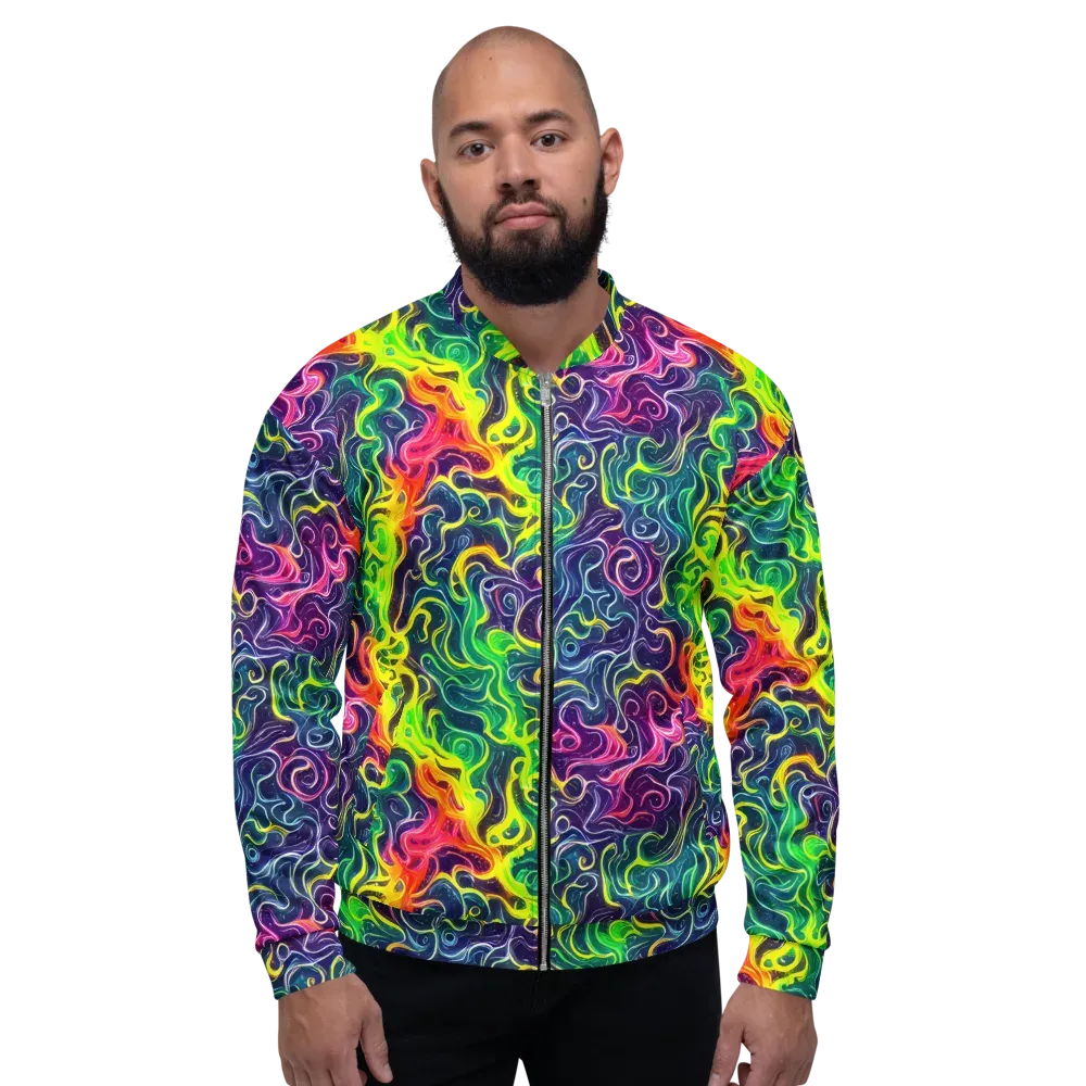 Psychedelic Undertow on Bomber Jacket — Front