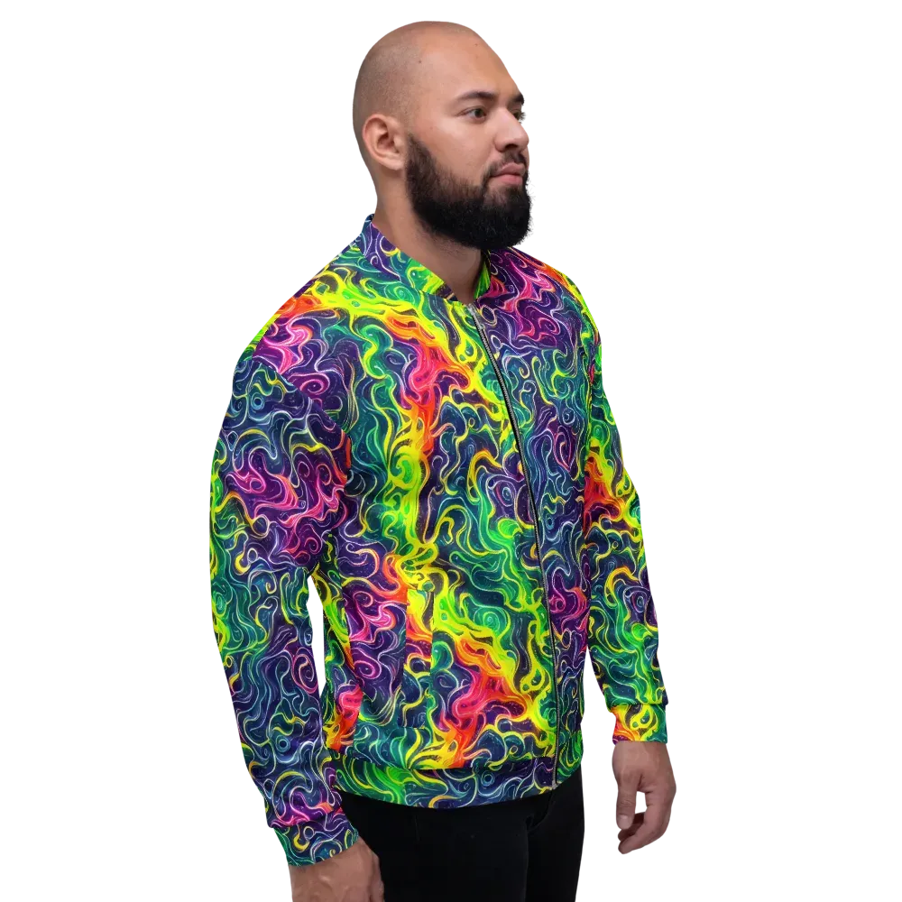 Psychedelic Undertow on Bomber Jacket — Right