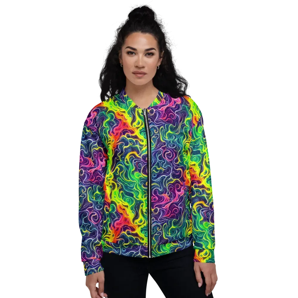 Psychedelic Undertow on Bomber Jacket — Front