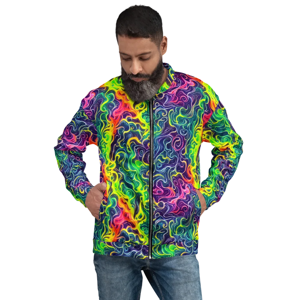 Psychedelic Undertow on Bomber Jacket — Front