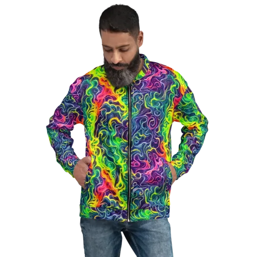 Psychedelic Undertow on a Bomber Jacket