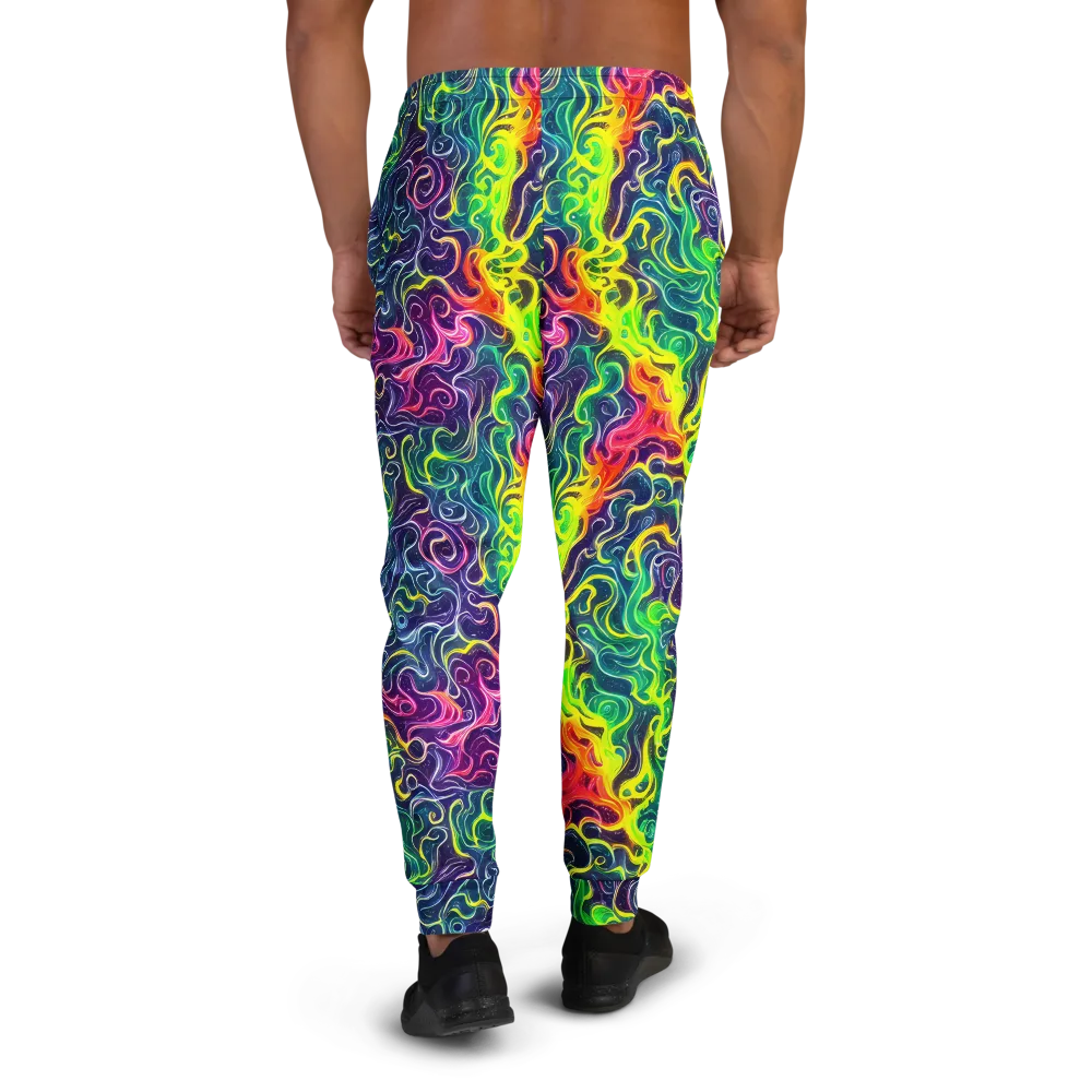 Psychedelic Undertow on Men's Joggers — Back