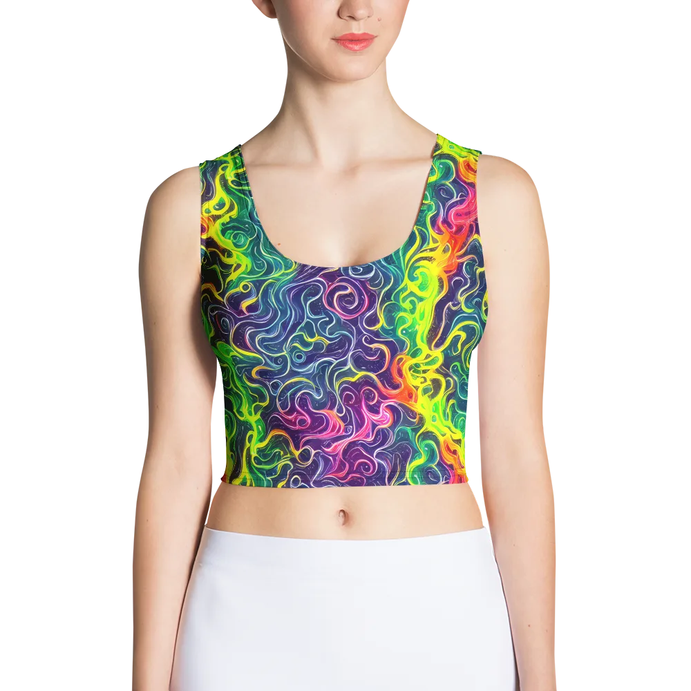 Psychedelic Undertow on Crop Top — Front