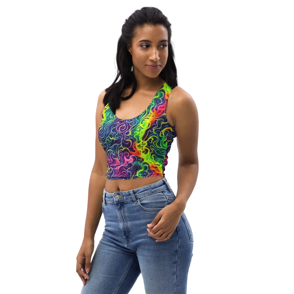 Psychedelic Undertow on Crop Top — Left Front