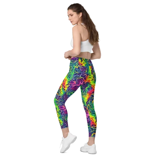 Psychedelic Undertow on a Leggings with Pockets