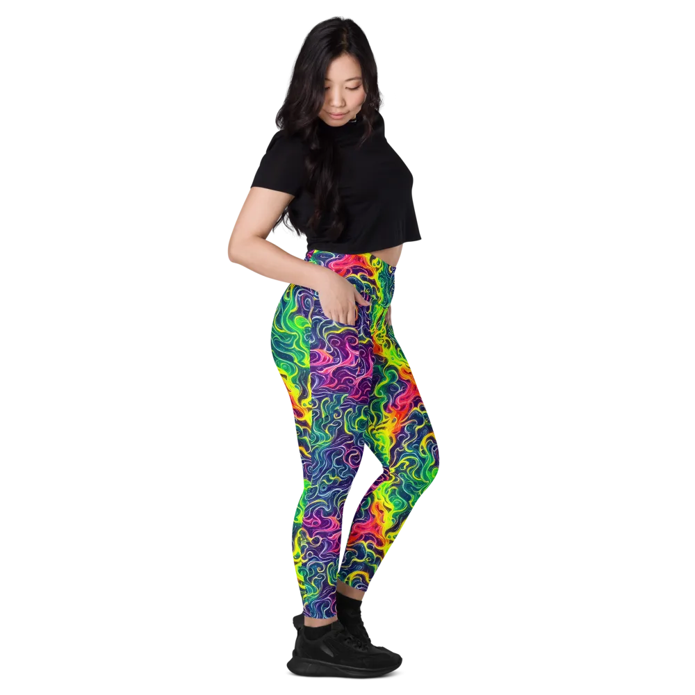 Psychedelic Undertow on Leggings with Pockets — Right
