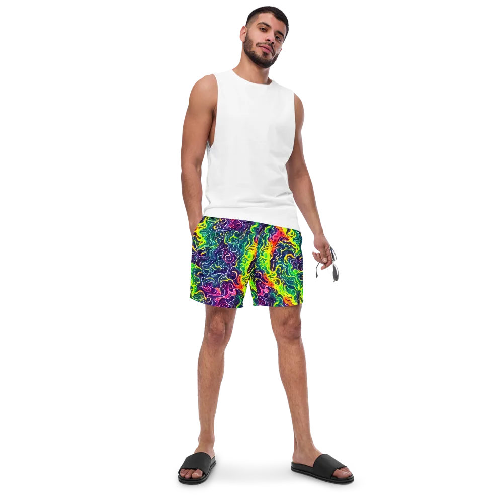 Psychedelic Undertow on Swim Trunks — Front