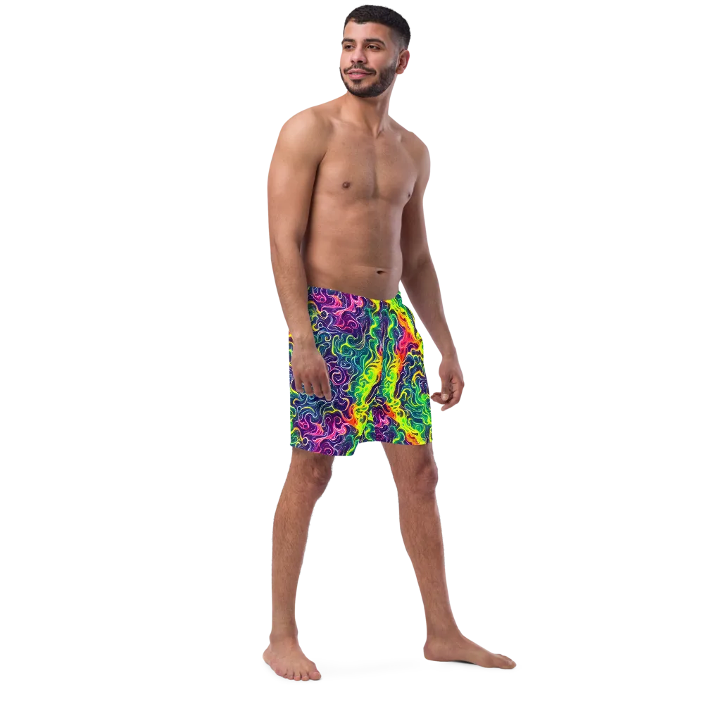 Psychedelic Undertow on Swim Trunks — Right Front