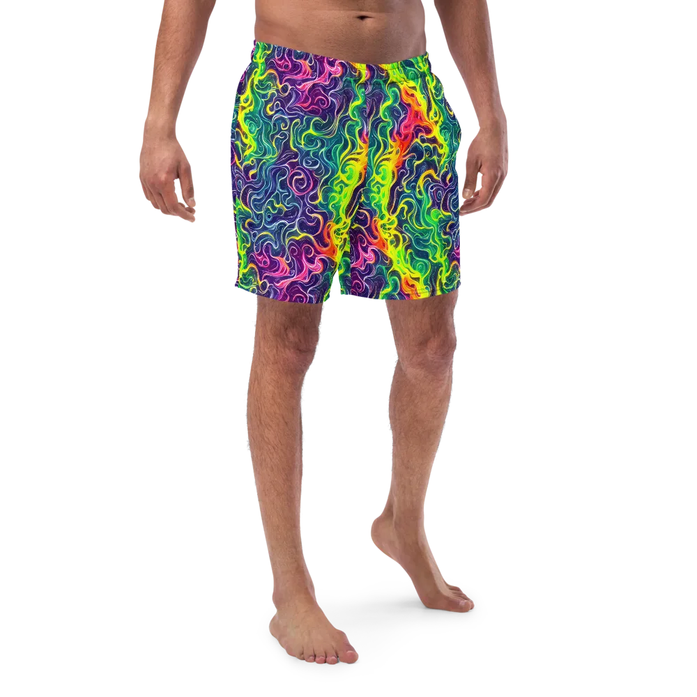 Psychedelic Undertow on Swim Trunks — Front