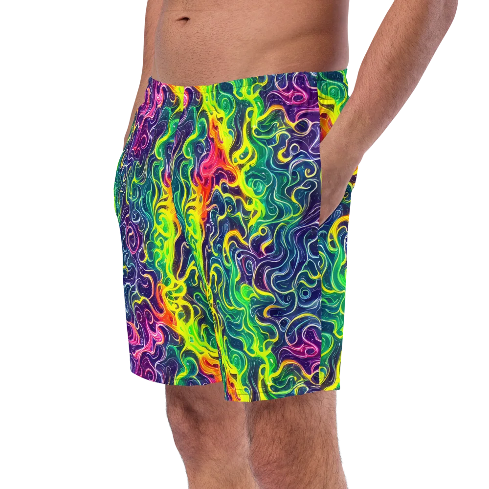 Psychedelic Undertow on Swim Trunks — Left Front