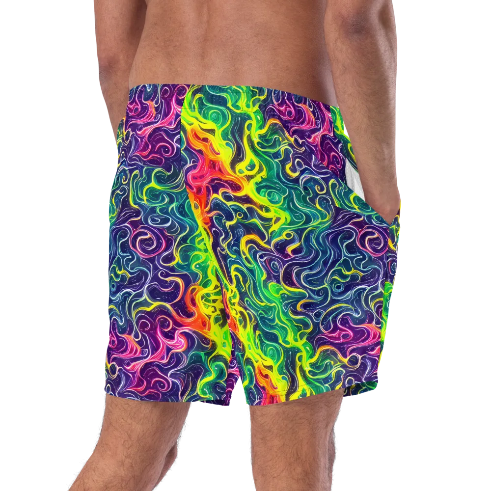 Psychedelic Undertow on Swim Trunks — Right Back
