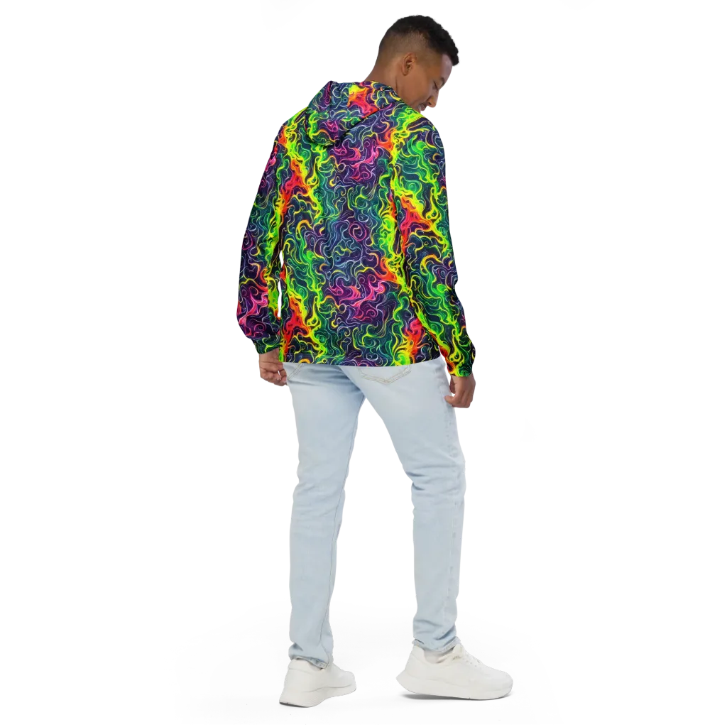 Psychedelic Undertow on Men's Windbreaker — Back