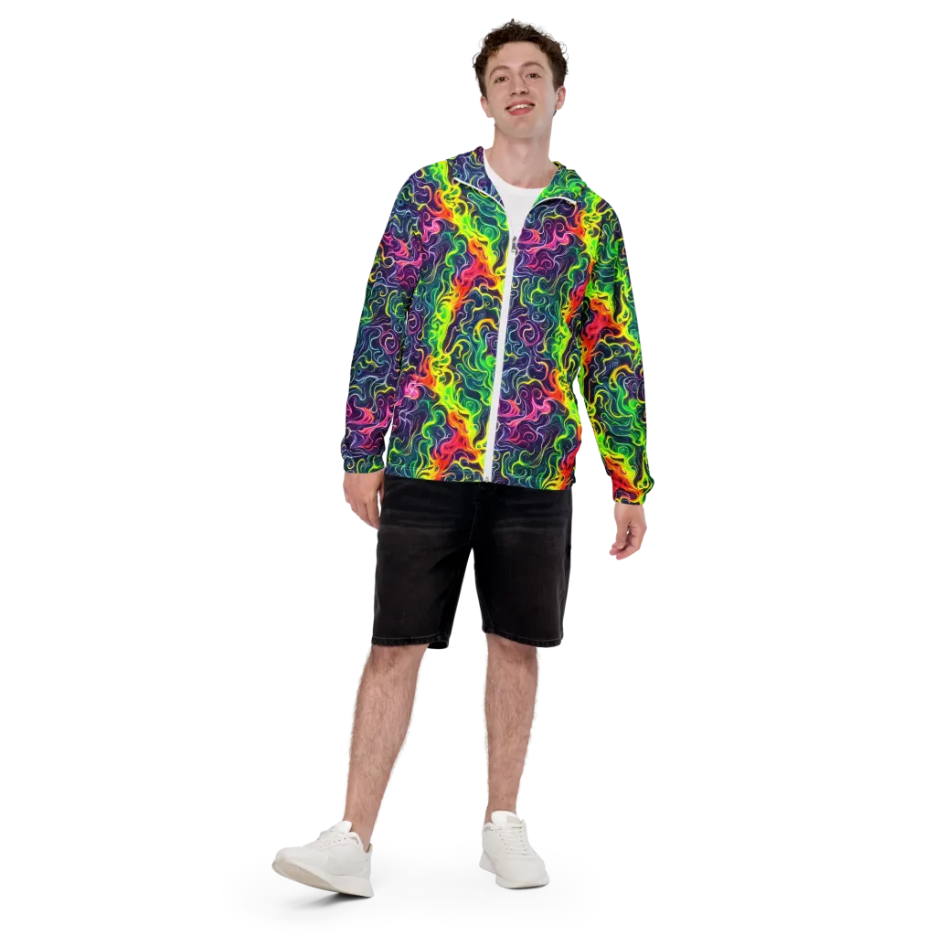 Psychedelic Undertow on Men's Windbreaker — Front