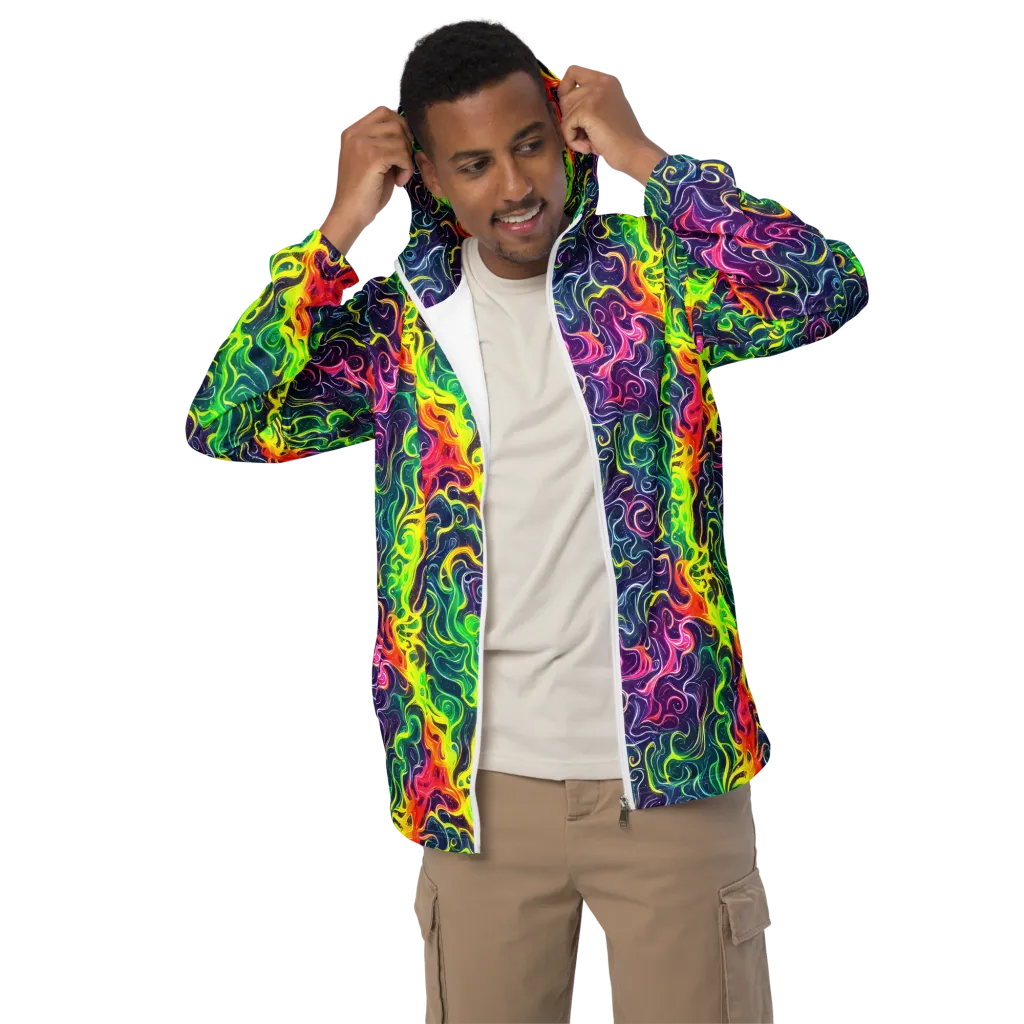 Psychedelic Undertow on Men's Windbreaker — Front