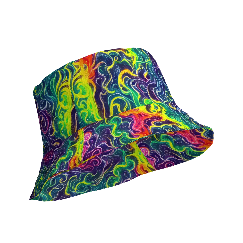 Psychedelic Undertow on Reversible Bucket Hat — Product details Outside