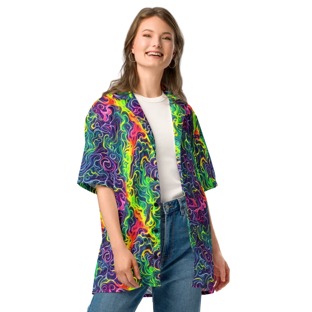 Psychedelic Undertow on Button Shirt — Front