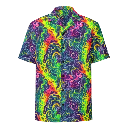 Psychedelic Undertow on a Button Shirt