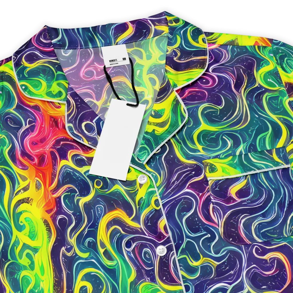 Psychedelic Undertow on Women's Short Sleeve Pajama Top — Product details