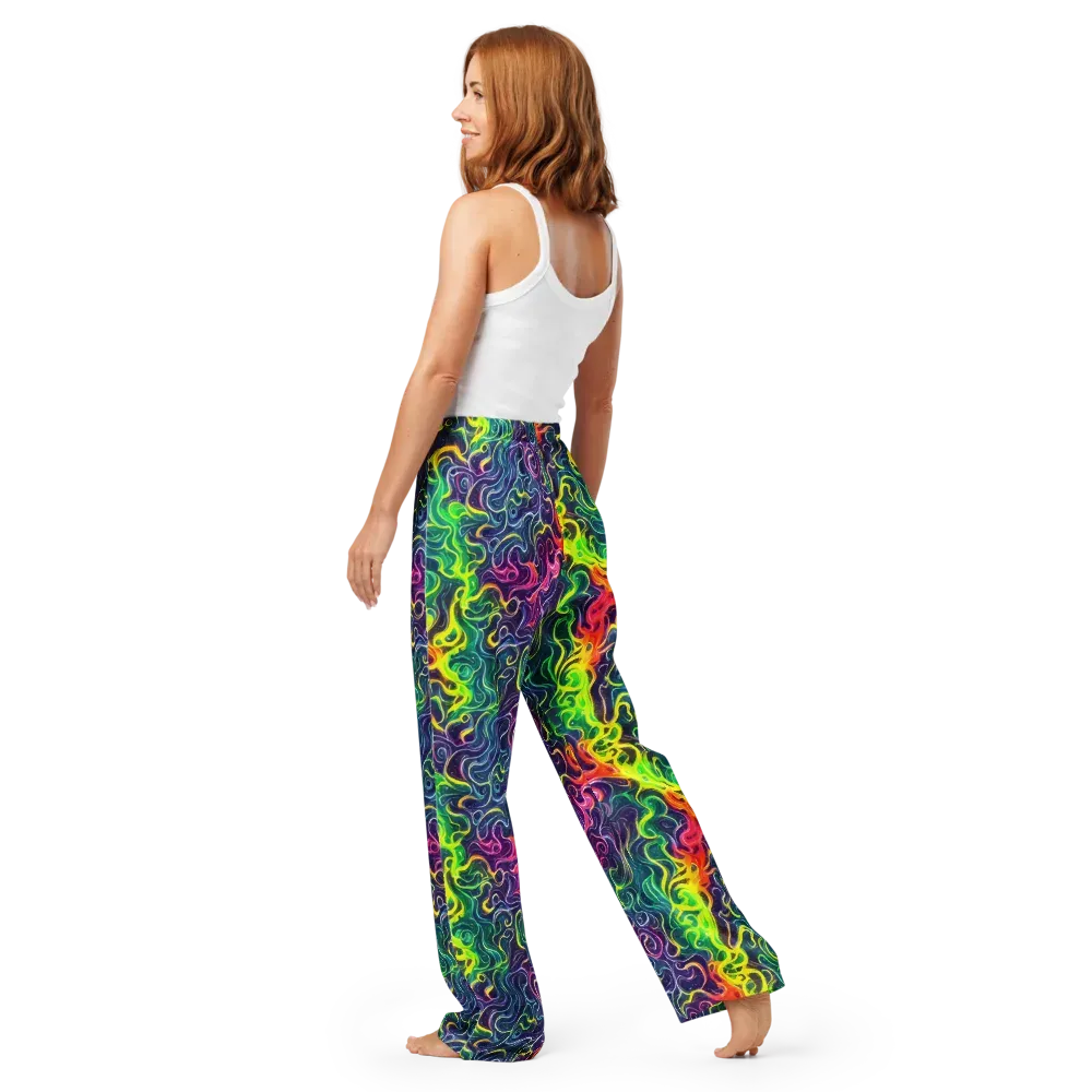 Psychedelic Undertow on Women's Pajama Pants — Back