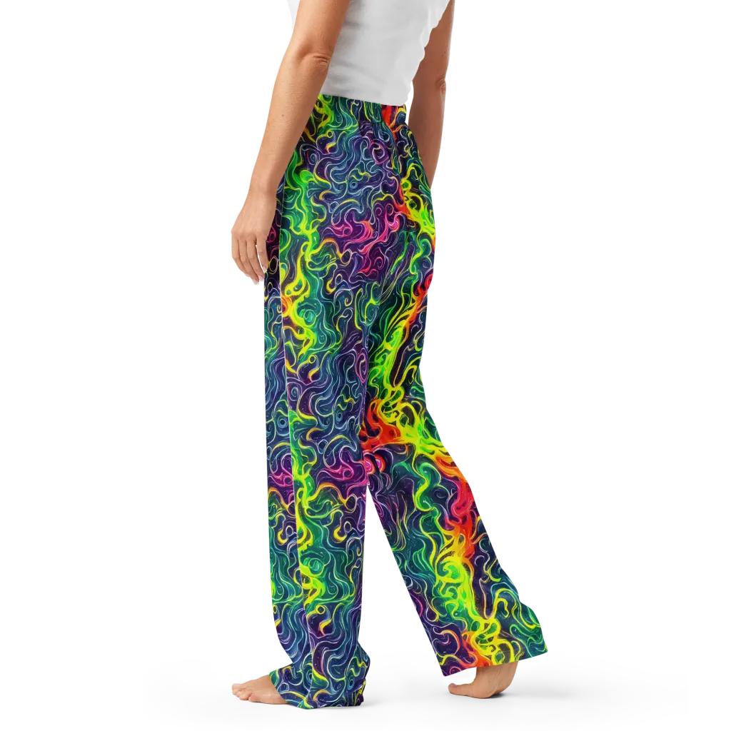 Psychedelic Undertow on Women's Pajama Pants — Left