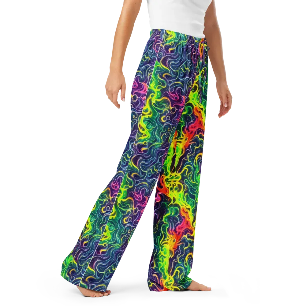 Psychedelic Undertow on Women's Pajama Pants — Right Front