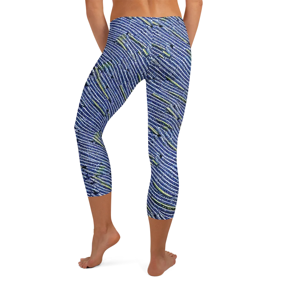 Indigo Current on Capri Leggings — Back