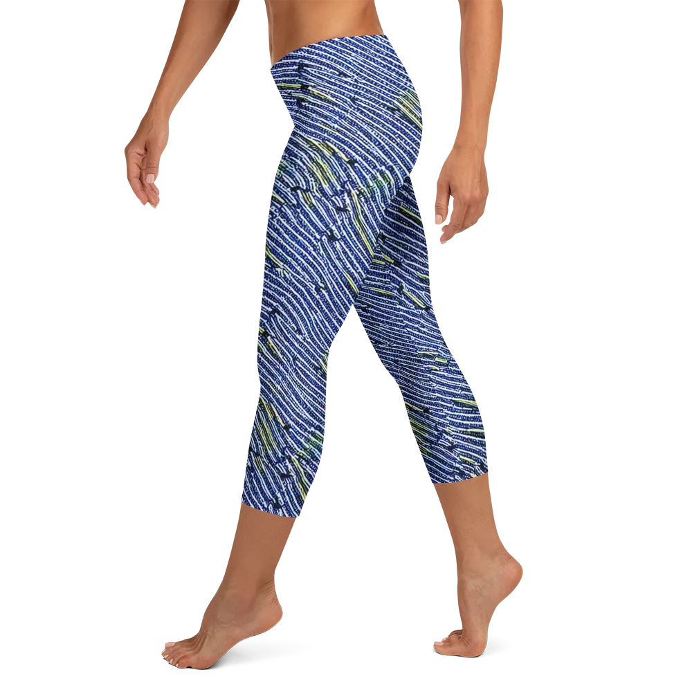 Indigo Current on Capri Leggings — Left