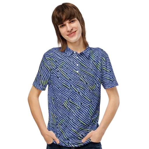 Indigo Current on a Men's Slim Fit Polo Shirt