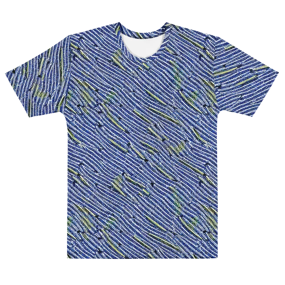 Indigo Current on Men's Cotton Crew Neck T-Shirt — Front