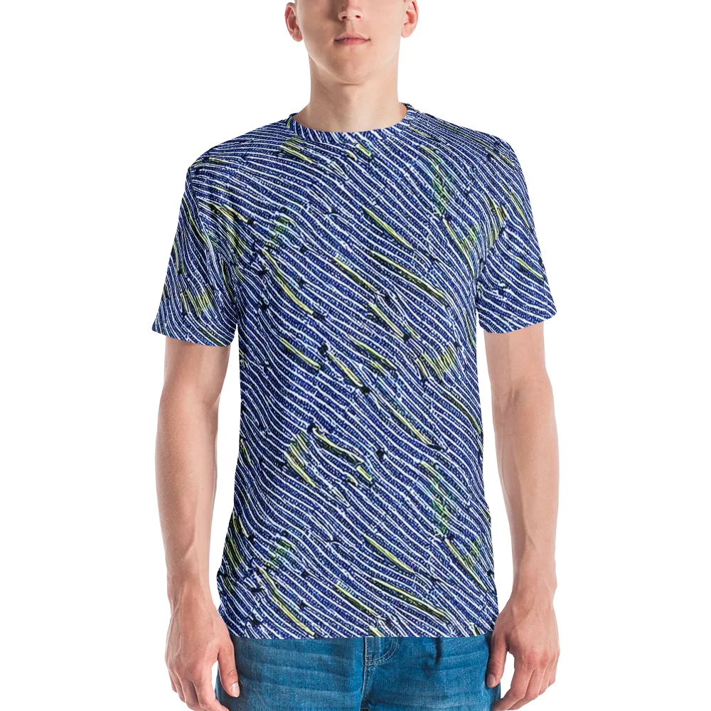 Indigo Current on Men's Crew Neck T-Shirt — Front