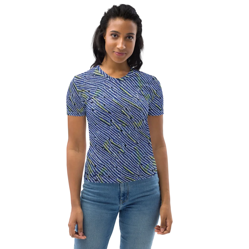 Indigo Current on Women's Crew Neck T-Shirt — Front