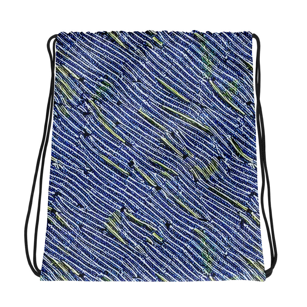 Indigo Current on Drawstring Bag — Photo