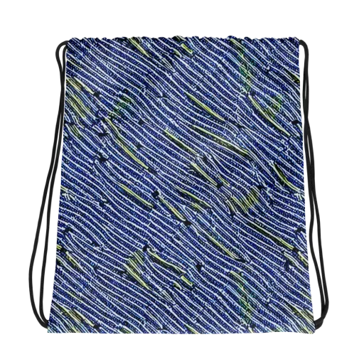 Indigo Current on a Drawstring Bag