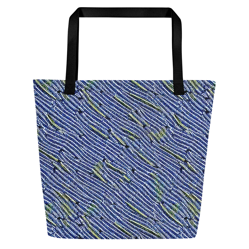 Indigo Current on Large Tote Bag W/ Pocket — Front