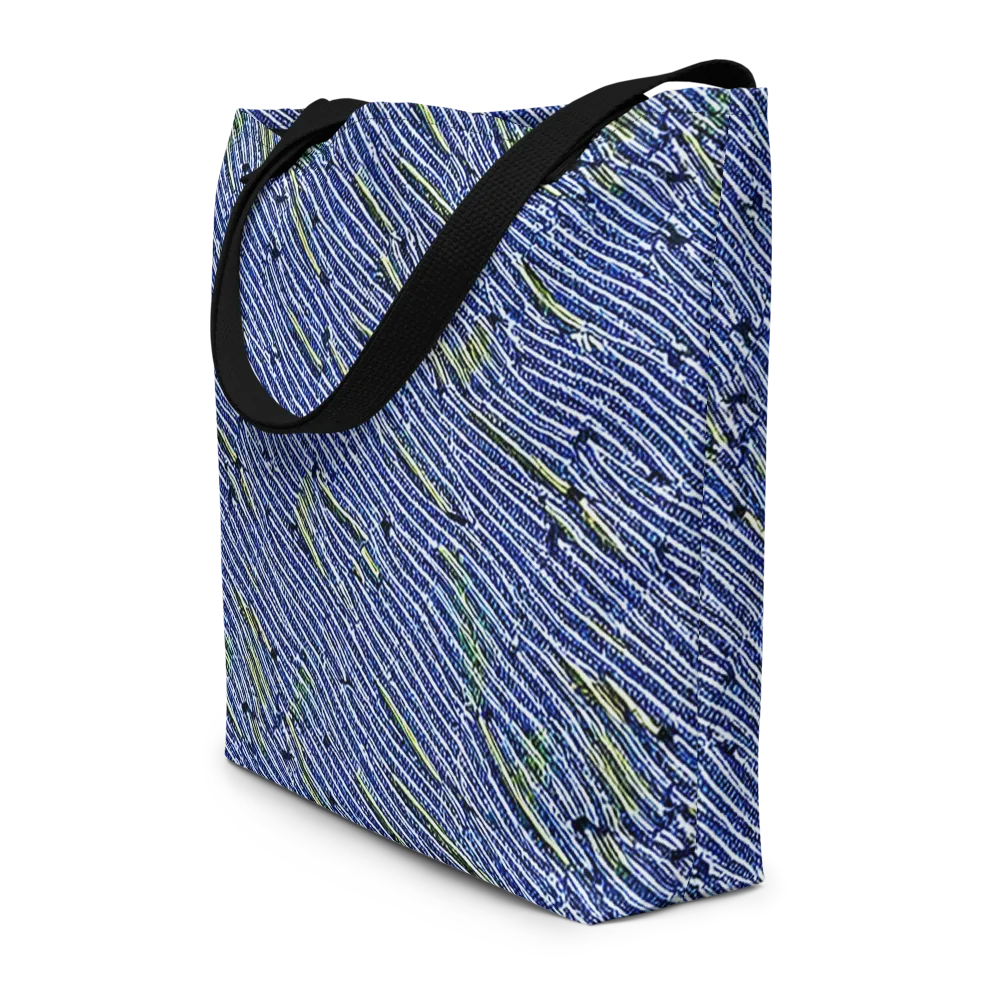Indigo Current on Large Tote Bag W/ Pocket — Front