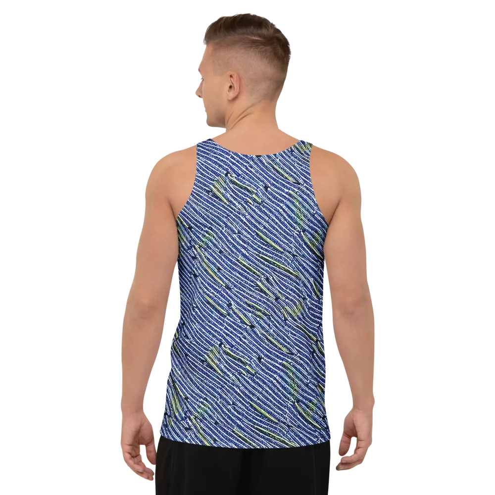 Indigo Current on Men's Tank Top — Back
