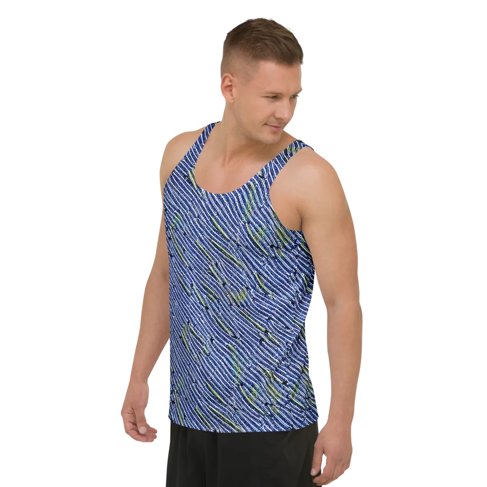 Indigo Current on Men's Tank Top — Left Front