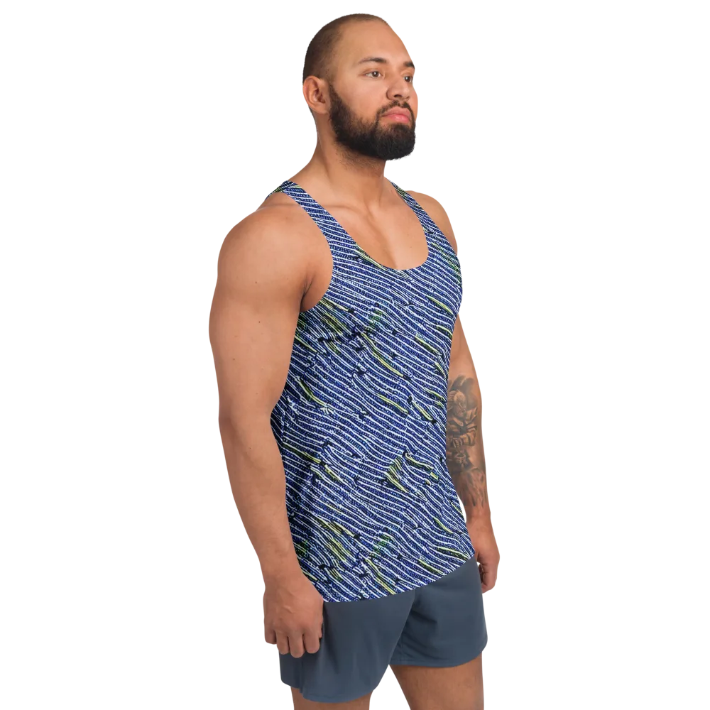 Indigo Current on Men's Tank Top — Right Front