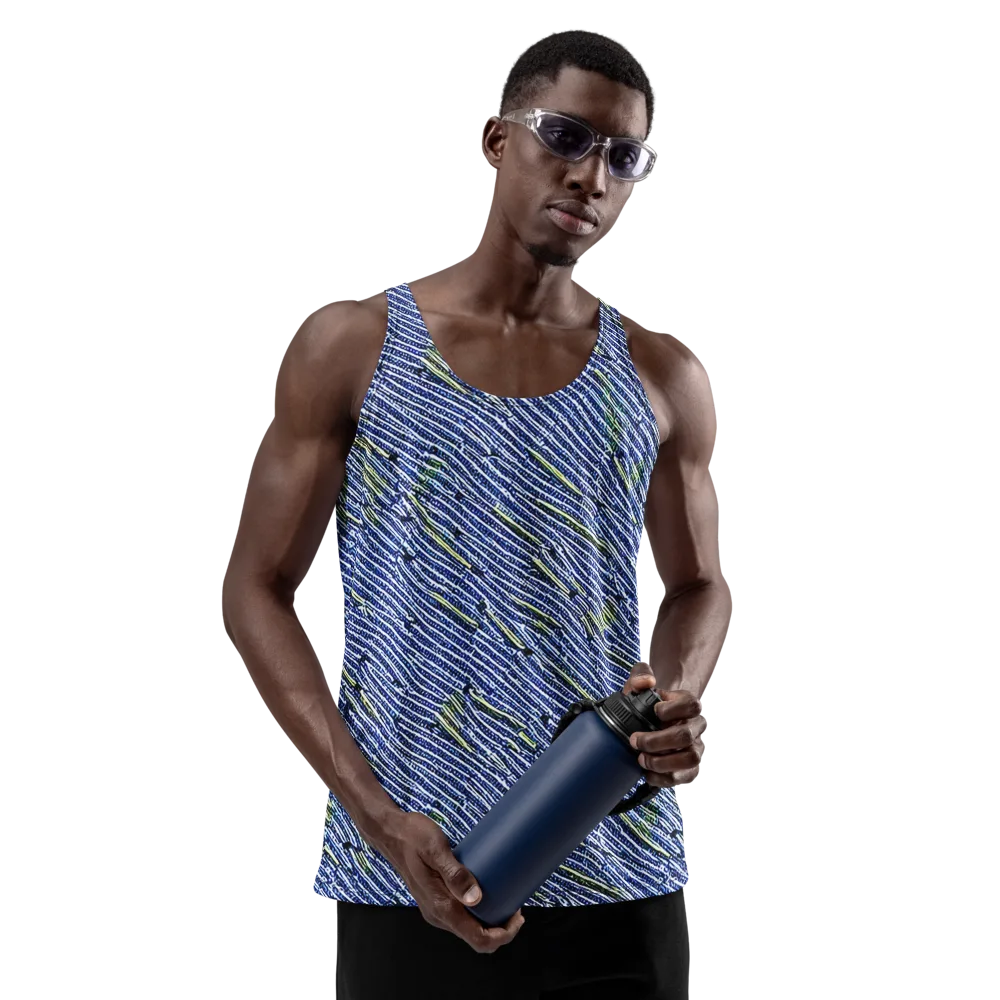 Indigo Current on Men's Tank Top — Front