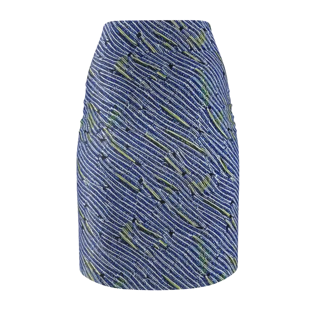 Indigo Current on Pencil Skirt — Back